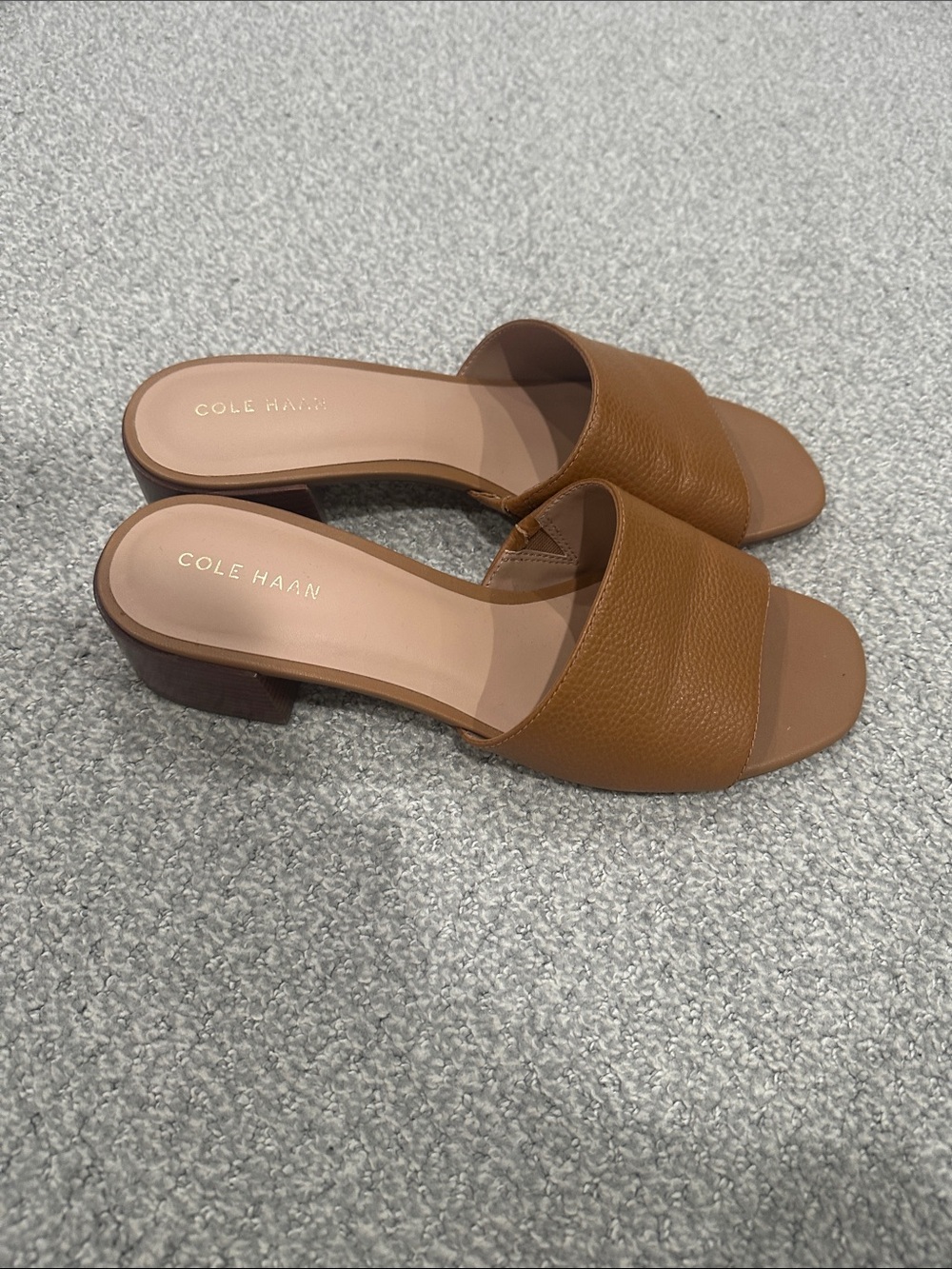 Cole Haan Brown Leather Slide Mules